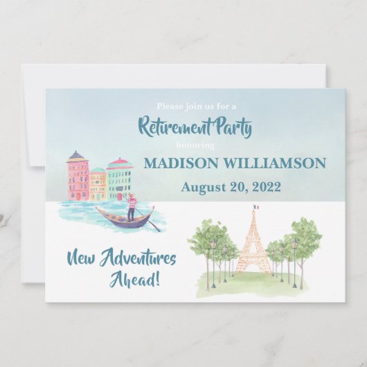 Thema "Reisen im Party"  Einladung (Vorderseite)