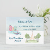 Thema "Reisen im Party"  Einladung (Stehend Vorderseite)