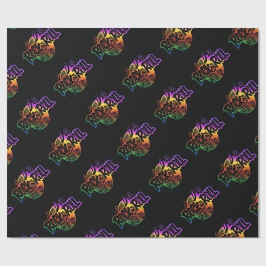Thema Rock and Roll Rainbow Geschenkpapier (Flach)
