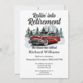 Thema "Ruhestandsfahrten" klassische Retro-Rolling Einladung (Vorderseite)