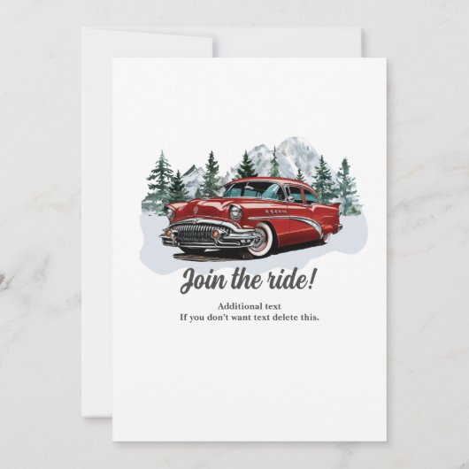 Thema "Ruhestandsfahrten" klassische Retro-Rolling Einladung (Rückseite)