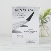 Thema Ruhestandsreise Modernes Flugzeug Bon Voyage Einladung (Stehend Vorderseite)