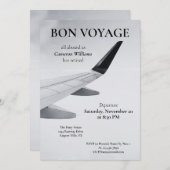 Thema Ruhestandsreise Modernes Flugzeug Bon Voyage Einladung (Vorne/Hinten)