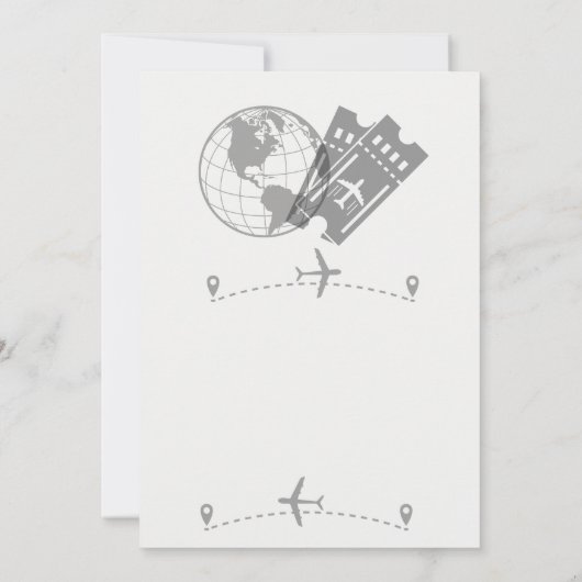 Thema Ruhestandsreise Party Bon Voyage Globe Einladung (Rückseite)