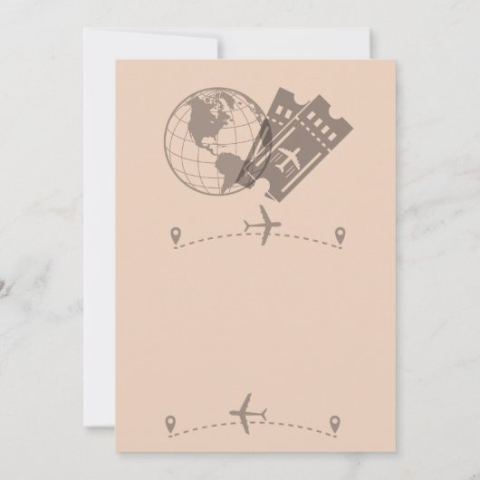 Thema Ruhestandsreise Party Bon Voyage Globe Einladung (Rückseite)