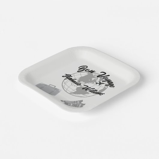 Thema Ruhestandsreise Party Bon Voyage Globe Pappteller (Gewinkelt)