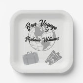 Thema Ruhestandsreise Party Bon Voyage Globe Pappteller (Vorderseite)