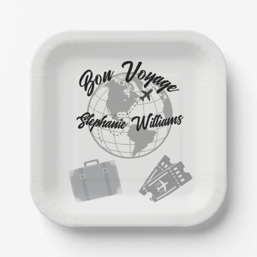 Thema Ruhestandsreise Party Bon Voyage Globe Pappteller (Vorderseite)