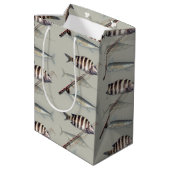 Thema Salzwasserfischerei Mittlere Geschenktüte (Rückseite Schrägansicht)