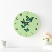 Thema SchmetterlingNatur Große Wanduhr (Zuhause)
