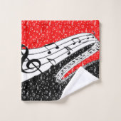 Thema Schwarz und Rot Badhandtuch Set (Waschlappen)