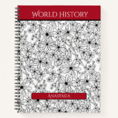 Thema Schwarz-weiße Blumenschule Notizblock (Vorderseite)