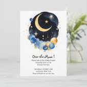 Thema "Sky Baby Shower Moon & Stars" Einladung (Stehend Vorderseite)