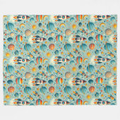 Thema Spielender Weltraum Fleecedecke (Vorderseite (Horizontal))