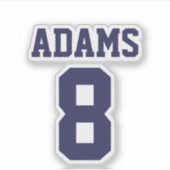 Thema Sport Personalisiert Name und Nummer Aufkleber (Vorderseite)