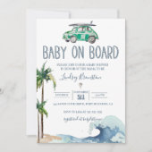 Thema Surfen Kinderdusche Einladung Beach Baby (Vorderseite)