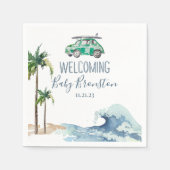 Thema Surfen Kinderdusche Einladung Beach Baby Serviette (Vorderseite)