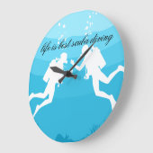 Thema Tauchsport unter Wasser Große Wanduhr (Winkel)