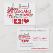 Thema-Tourismus-Visitenkarten der Schweiz Visitenkarte (Vorne/Hinten)