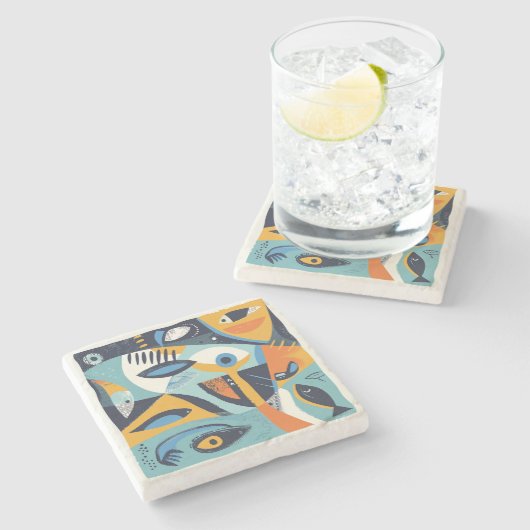 Thema "Untersetzer" 3 Steinuntersetzer (Seitenansicht)