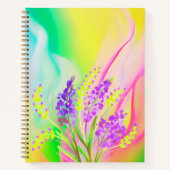 Thema Verlassen Farbige Abstrakte Blumenbezeichnun Notizblock (Vorderseite)