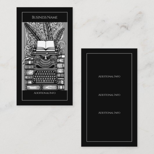 Thema "Vintage Schriftsteller" 3 Visitenkarte (Vorne/Hinten)