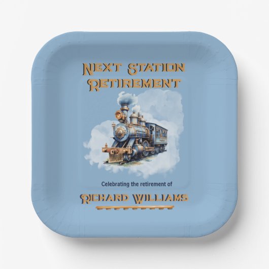 Thema Vintager Bahnhof für Ruhestandsreisen Pappteller (Vorderseite)