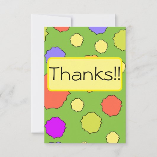 Thema von Funky Retro 60/70 Dankeskarte (Vorderseite)