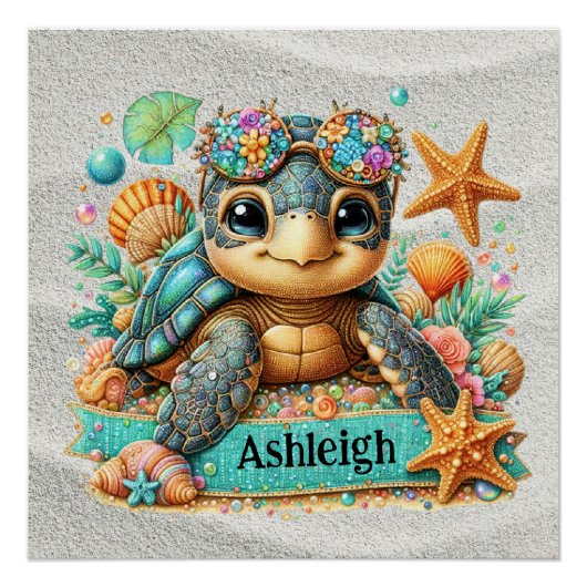 Thema wertvolle Meeresschildkröten Poster (Vorderseite)