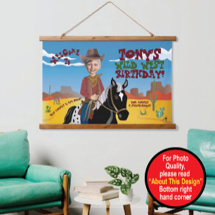 Thema Western Wandteppich Mit Holzrahmen