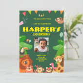 Thema Wildtiere Einladung (Stehend Vorderseite)