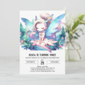 Theme Adorable Fairy Birthday Einladung (Stehend Vorderseite)