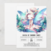 Theme Adorable Fairy Birthday Einladung (Vorne/Hinten)
