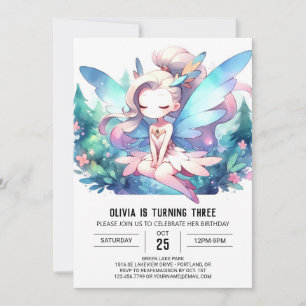 Theme Adorable Fairy Birthday Einladung