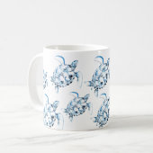 Theme Blue Sea Turtle Beach Kaffeetasse (Vorderseite Links)