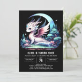Theme Elegant Dragon Birthday Einladung (Stehend Vorderseite)