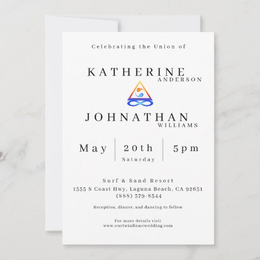 Theme für Zweiflammhochzeiten - Einladung (Vorderseite)