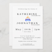 Theme für Zweiflammhochzeiten - Einladung (Vorne/Hinten)