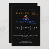 Theme für Zweiflammhochzeiten - Einladung (Vorne/Hinten)