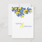 Theme Mediterranean Lemon Wedding Einladung (Rückseite)