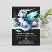 Theme Modern Dragon Birthday Einladung (Stehend Vorderseite)