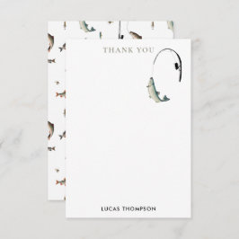 Theme-Muster für Fische mit Angelruten Dankeskarte