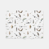 Theme-Muster für Fische mit Angelruten Fleecedecke (Vorderseite (Horizontal))