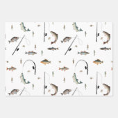 Theme-Muster für Fische mit Angelruten Geschenkpapier Set (Vorderseite 2)