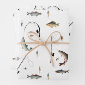 Theme-Muster für Fische mit Angelruten Geschenkpapier Set (Beispiel)