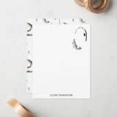 Theme-Muster für Fische mit Angelruten Mitteilungskarte (Vorderseite/Rückseite Beispiel)