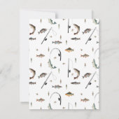 Theme-Muster für Fische mit Angelruten Mitteilungskarte (Rückseite)