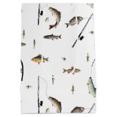 Theme-Muster für Fische mit Angelruten Mittlere Geschenktüte (Rückseite)
