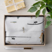 Theme-Muster für Fische mit Angelruten Seidenpapier (Geschenk)