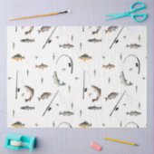 Theme-Muster für Fische mit Angelruten Seidenpapier (Basteln)